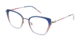 Lunettes de vue femme MAGIC219 bleu/gris - Vue de face