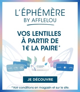 Notre nouvelle lentille Ephémère avec son étui le plus fin du monde et toujours à partir d'1€ par jour la paire