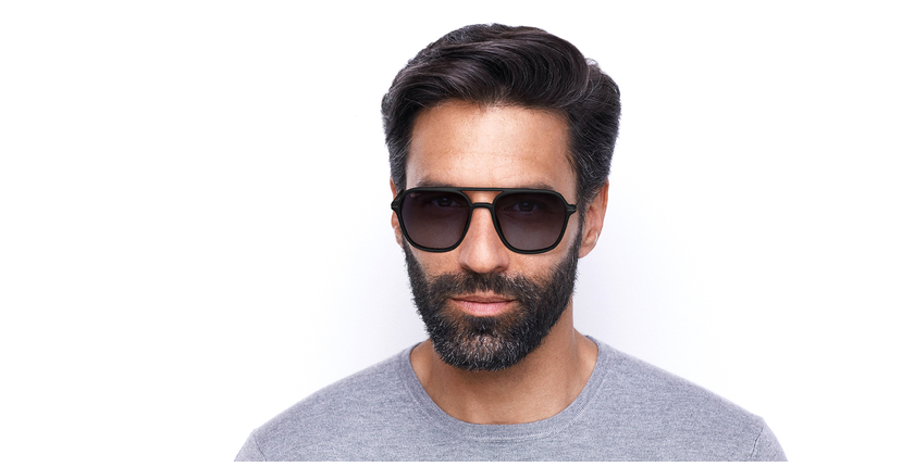 Lunettes de soleil homme IKER noir - Vue de face