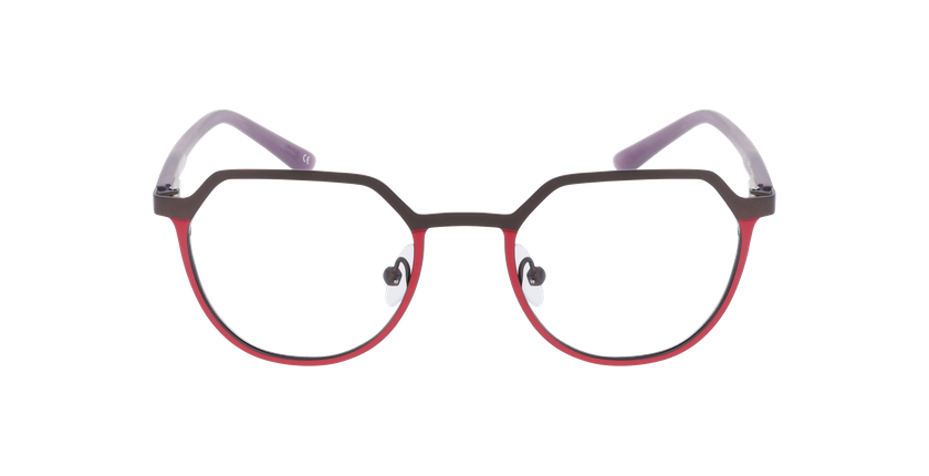 Lunettes de vue homme CHARLES noir/rouge - Vue de face